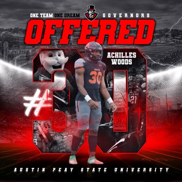 RecruitTheA's tweet photo. We want to congratulate 2024 DE-Achilles Woods on receiving a Scholarship Offer to Austin Peay University!! #GoGovs 👌🏽 https://t.co/5P7YQxwS3d