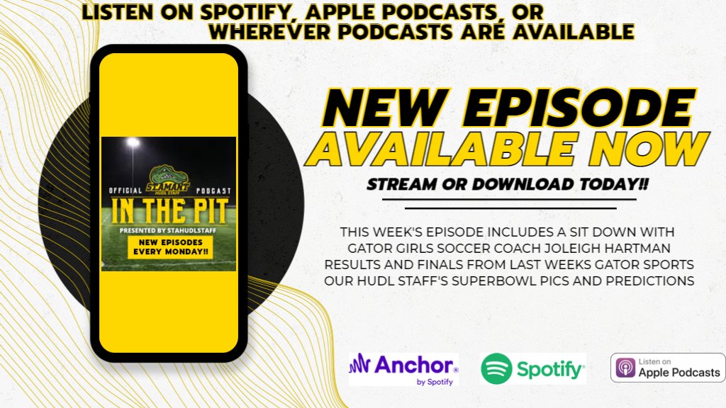 STAHUDLSTAFF's tweet photo. The new episode of the "IN THE PIT PODCAST" has arrived.   This week we sit down with Head Girls Soccer Coach Joleigh Hartman about this years season.   Click below to listen or follow us on Spotify, Apple Podcasts, or wherever podcasts are available

https://t.co/Big89XsAo0 https://t.co/q8jKLPtrM3