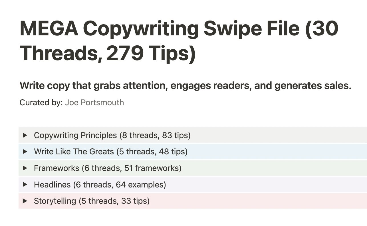 Copywriting Swipe File.pdf Joe Portsmouth 🧲 on Twitter: