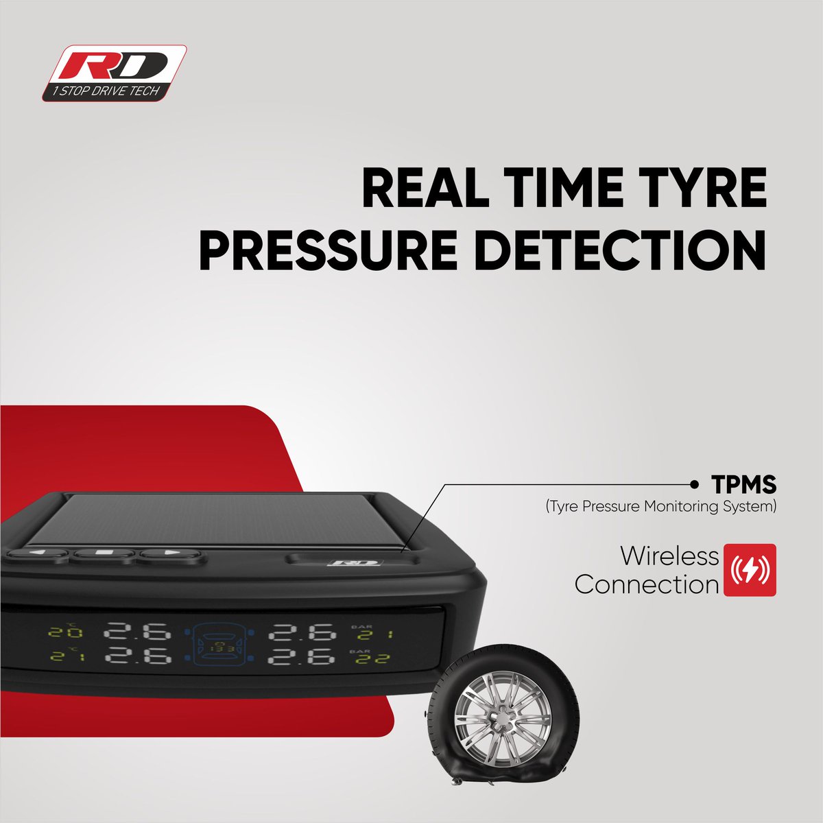 RdOverseas's tweet image. Real Time Tyre
Pressure Detection

TPMS - Tyre Pressure Monitoring System
Shop Now @ bit.ly/3xn5FH5
.
.
#TyrePressureMonitoringSystem #RDTPMS #CarAccessories #HighwayEssentials #AutoAccessories #TyreCare #CarCare #RealTimePressureDetection #TyrePressure #TPMS #RDOverseas