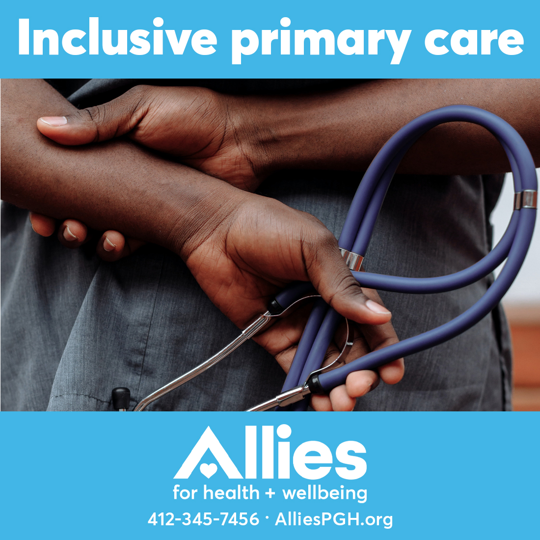 AlliesPGH's tweet photo. Allies' providers are highly trained to offer inclusive primary care to anyone who comes through our door. If you're looking for inclusive, judgment-free care, give us a call today at 412-345-7456 or visit our website at https://t.co/csjZ0iiXDS. https://t.co/vcvLaBSyKr