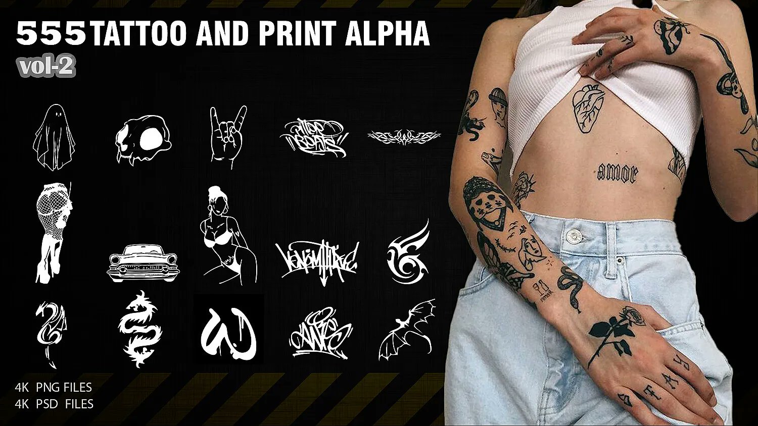 Cubebrush on X: "Looking for the perfect tattoos for your projects? This pack by SHAYESTEH comes with 555 #tattoo alphas in 4K. Easily adjust designs to your liking! https://t.co/RS2TeNEY5Z #digitalart #gameassets #digitalartist #