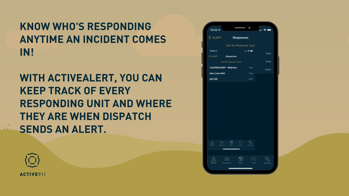Active911's tweet photo. Not knowing where your team is and who is responding when an incident comes in? With ActiveAlert, you'll get a list of who's responding and what they're responding status is!
#active911 #activealert #firefighter #firstresponder #emt #lawenforcement #emergencyresponder https://t.co/7DKA656iA5