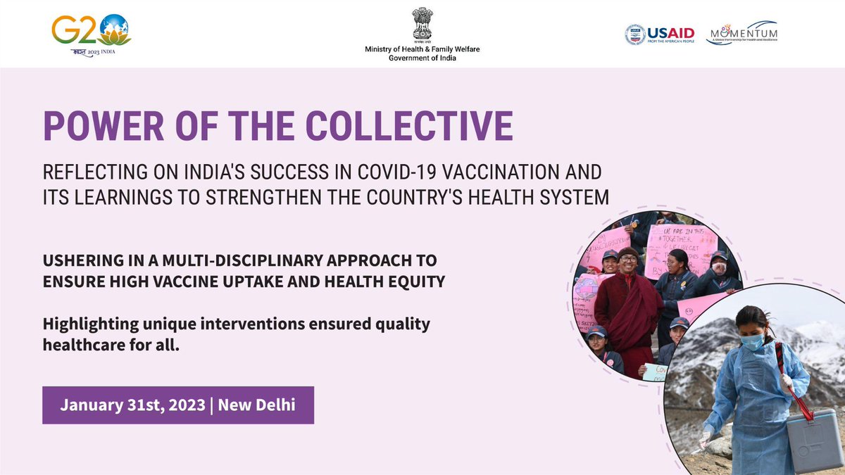 USAID_MOMENTUM's tweet photo. 🗓️ Tomorrow at the National Conclave, we will spotlight the #PowerOfTheCollective in fighting health emergencies, as we build back from the pandemic and strengthen our health systems to prepare for future emergencies @usaid_india @JSIhealth https://t.co/bpN19xKmwr