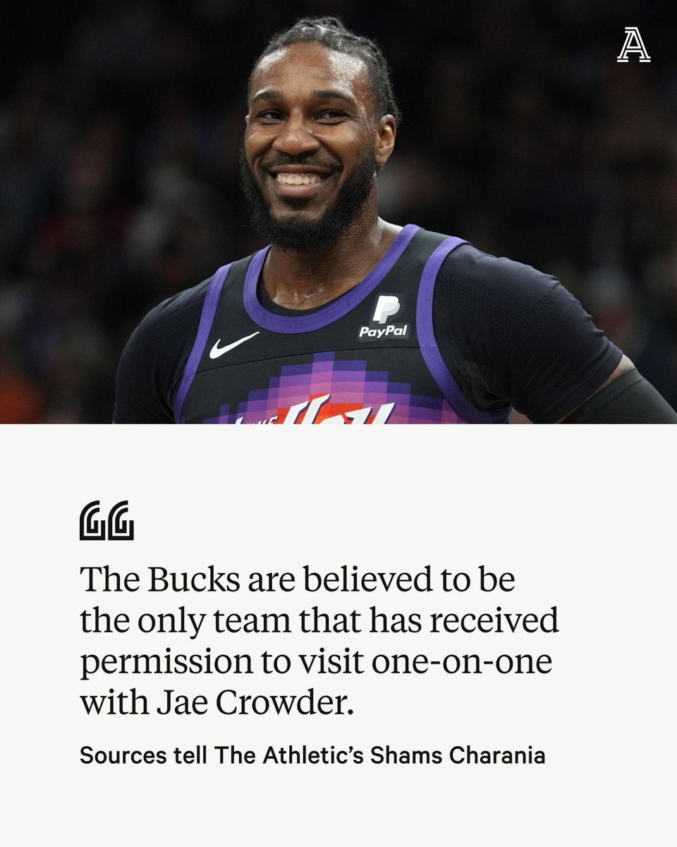 [情報] 公鹿隊獲得太陽隊同意接觸 Jae Crowder