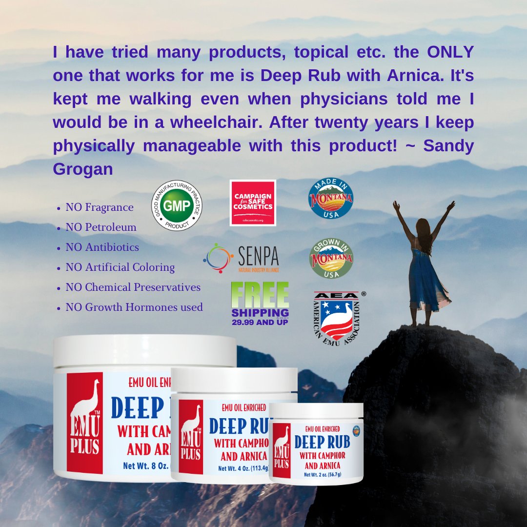RanchEmu's tweet photo. After that snow this weekend, we needed this! Thank you, Sandy! We appreciate you taking the time to share your experience.
#montanaemuranch #emutrients #emuplus #emugency #emuoil #emulove #emu #emus #deeprub #musclerub #painrelief #cleanproduct https://t.co/vWPNMU1MCN