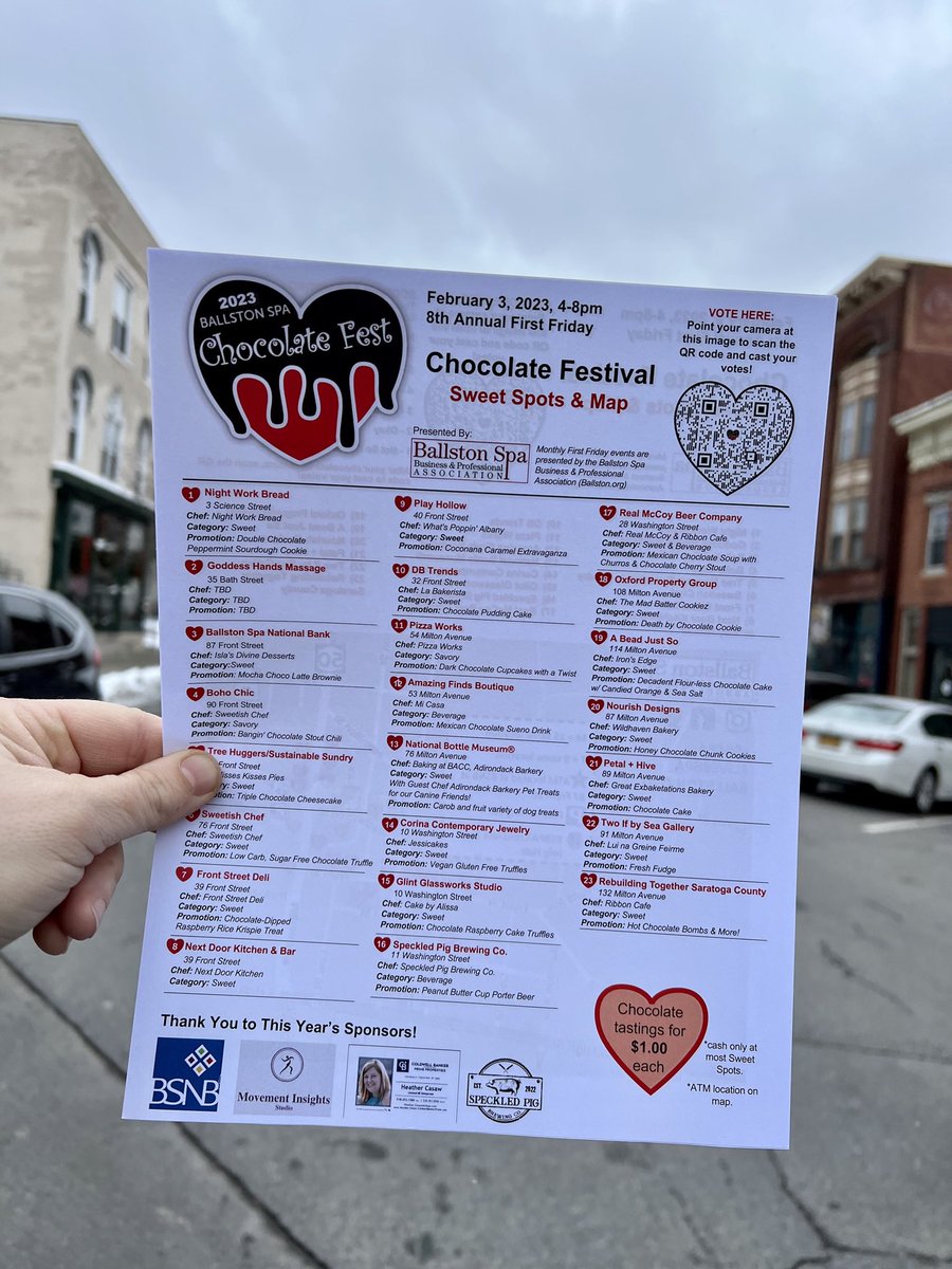 BSBPA's tweet photo. Resolutions for 2023:
1. Support more local businesses 
2. Eat more chocolate

Yours too? Chocolate Fest is BACK, baby! We will see you all this Friday, Feb. 3rd, from 4-8pm! https://t.co/84eObxxQTZ