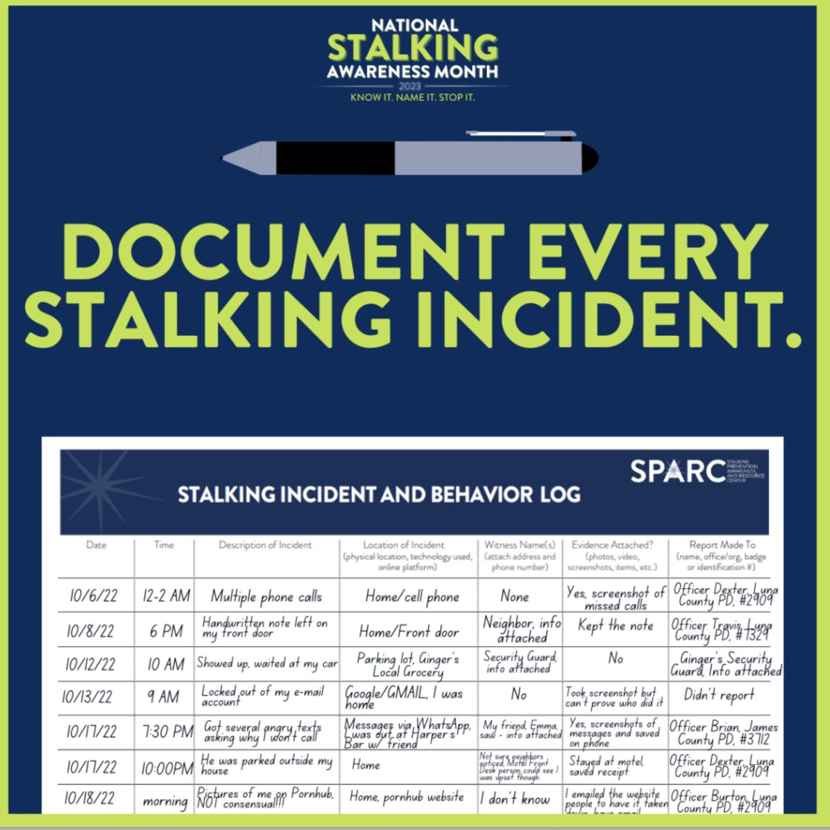 January is coming to an end but stalking awareness never stops! If you or someone you know is experiencing incidents of stalking, remember you can contact an a confidential advocate at SAP for support. 
Please visit ohio.edu/survivor or stalkingawarenss.org for more info