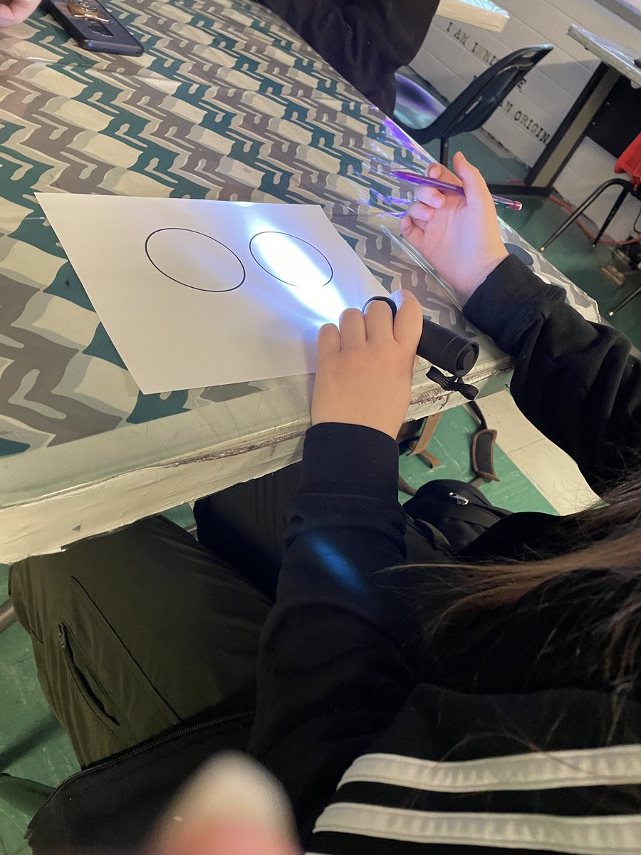 Tech Theatre and Production learning about light and shadow with our student teacher