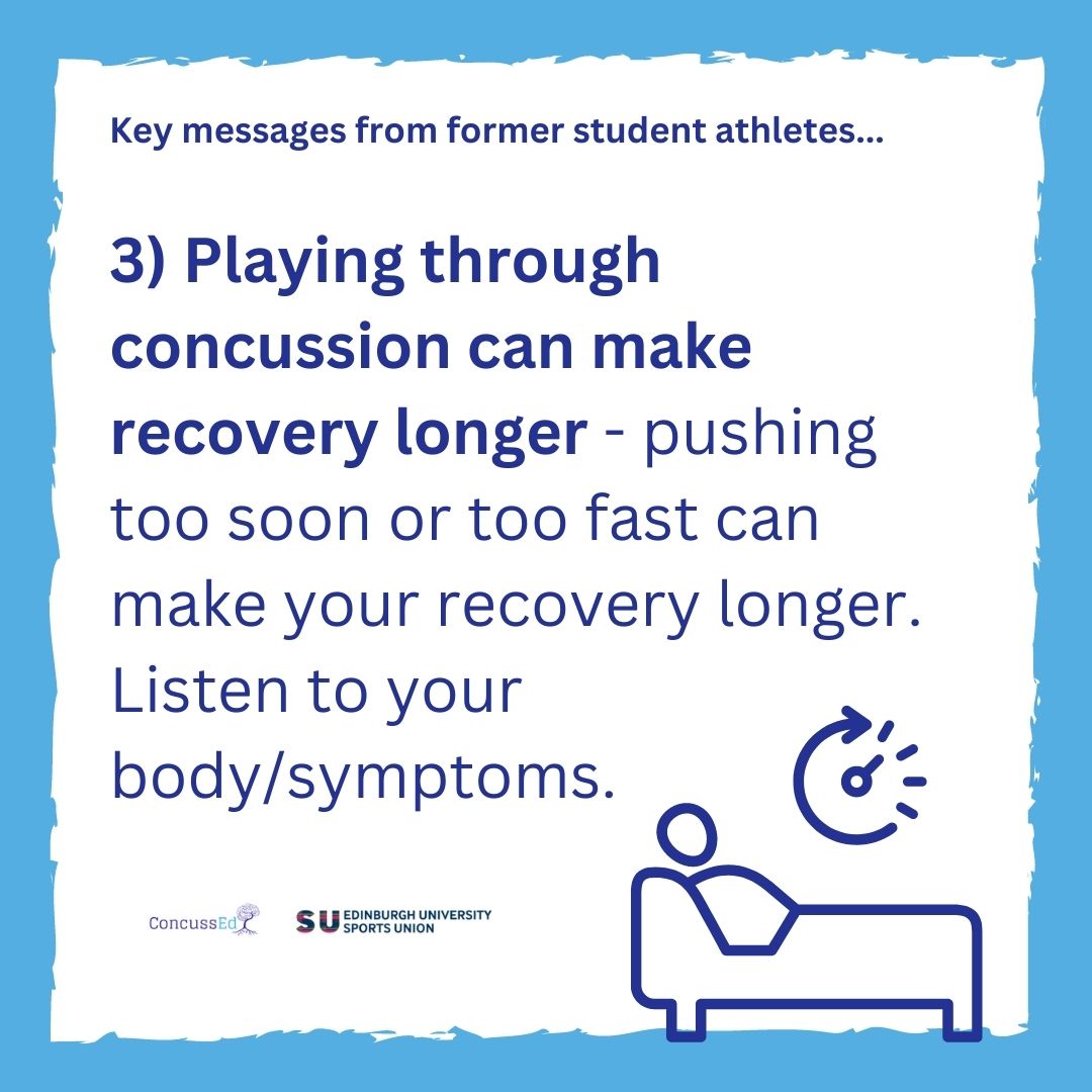 Today we launch our latest online #concussion module in partnership with @UoESportsunion 🎉. 

Here are some key messages former student athletes have reflected on over the years of working together.

#TailoredLearning #education #IfInDoubtSitThemOut