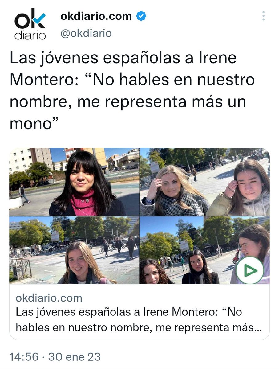EconoCabreado's tweet photo. Unas jóvenes españolas hablan en nombre de todas las jóvenes españolas para pedir que no se hable en su nombre. https://t.co/PPfvKjv90n