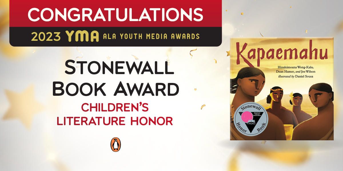 PenguinClass's tweet photo. ♥️@KumuHina @deanhamer @QwavesJoe and @DanielSousaAnim’s KAPAEMAHU is a stunning picture book…that is now a Stonewall picture book honor! Congratulations to this amazing creative team and illuminating book! #ALAYMA #LibLearnX23 https://t.co/zjNhwWb2k1