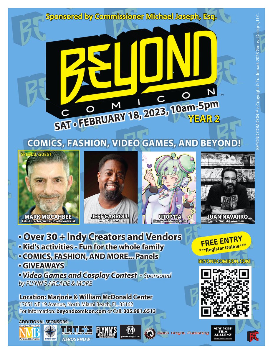 BeyondComicon's tweet photo. What is cosplay? Find out at @BeyondComicon on Saturday, February 18, 2023. Cosplay contest hosted by @Flynnsgamingfl Beyond Comicon, a place where creators can be encouraged and thrive. #cosplay #beyondcomicon #flynnsgamingfl @CityNMB #northmiamibeach #art #supportlocal #design https://t.co/FSGCsVSmx1