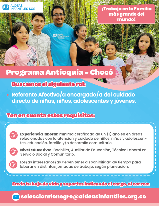 AldeasColombia's tweet photo. #TrabajoSíHay | Tenemos 3 vacantes disponibles en #Bogotá y #Antioquia para los perfiles de:
- Coordinador/a de Servicios.
- Responsable Contable y Administrativo(a).
- Tía(o) de Apoyo.
Ingresa al enlace y conoce los términos y condiciones para aplicar.👉🏽: https://t.co/paD3esbMTL https://t.co/0GNf0S4UEe