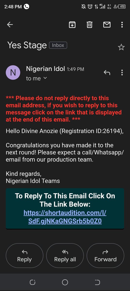 Godsownforeva's tweet photo. Hello family I made it to Nigerian idol 🥰 https://t.co/oLLysixjlw