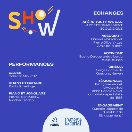 Voici le programme du 7 février !
Retrouve-nous à l’Académie du Climat mardi prochain pour la soirée @ecologieculturelle, pour explorer de manière ludique les liens entre culture, écologie, art et activisme.
Inscriptions : eventbrite.com/e/billets-leco…