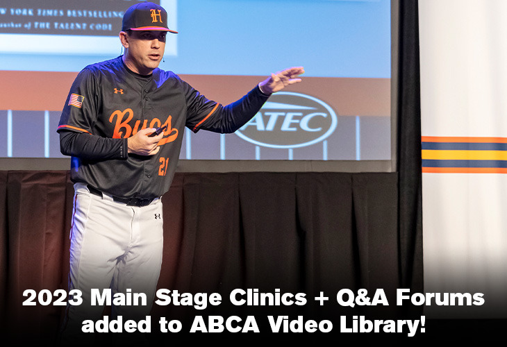 ABCA1945's tweet image. #ABCA2023 Main-Stage Clinics + Q&amp;amp;As are now on-demand in the ABCA Video Library!

If you registered for the Convention or Clinics Live Stream, YOU CAN START WATCHING TODAY!

All ABCA members will have access beginning May 22!

📝 abca.org/ABCA/News/2023…
🎥 ABCA.org/videos