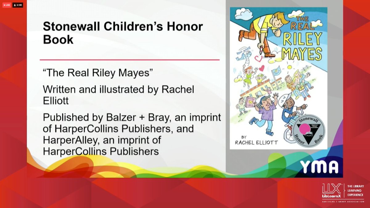 rachel elliott 🆗🆒 (@okie_elliott) on Twitter photo overwhelmed (in the BEST way) to learn “The Real Riley Mayes” is a Stonewall Honor Book in Children’s & Young Adult Literature!
🌈Huge thanks to <a href="/ALALibrary/">American Library Association</a> , <a href="/GLBTRT/">ALA's Rainbow RT</a> , Donna Bray, <a href="/susanhawk/">Susan Hawk</a> , my loving partner, friends & fam, & all YOU who love LGBTQ+ books for young people. overwhelmed (in the BEST way) to learn “The Real Riley Mayes” is a Stonewall Honor Book in Children’s & Young Adult Literature!
🌈Huge thanks to <a href="/ALALibrary/">American Library Association</a> , <a href="/GLBTRT/">ALA's Rainbow RT</a> , Donna Bray, <a href="/susanhawk/">Susan Hawk</a> , my loving partner, friends & fam, & all YOU who love LGBTQ+ books for young people.
