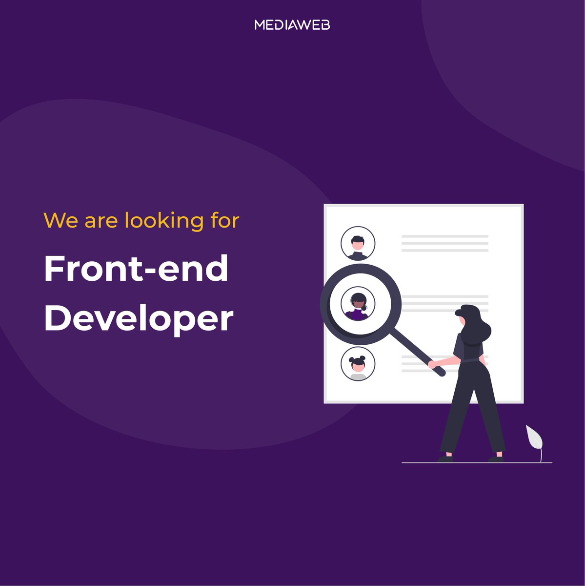 Mediaweb_global's tweet photo. We are hiring an Intermediate Front-End Developer to join our team.

Are you ready to take on the challenge? 🚀

Apply now! 👉 https://t.co/a6hWvd0Jn6

#mediaweb #uxuidesign #outsystems #lowcode #frontend #frontenddeveloper #HIRINGNOW https://t.co/2RokvrDTZn