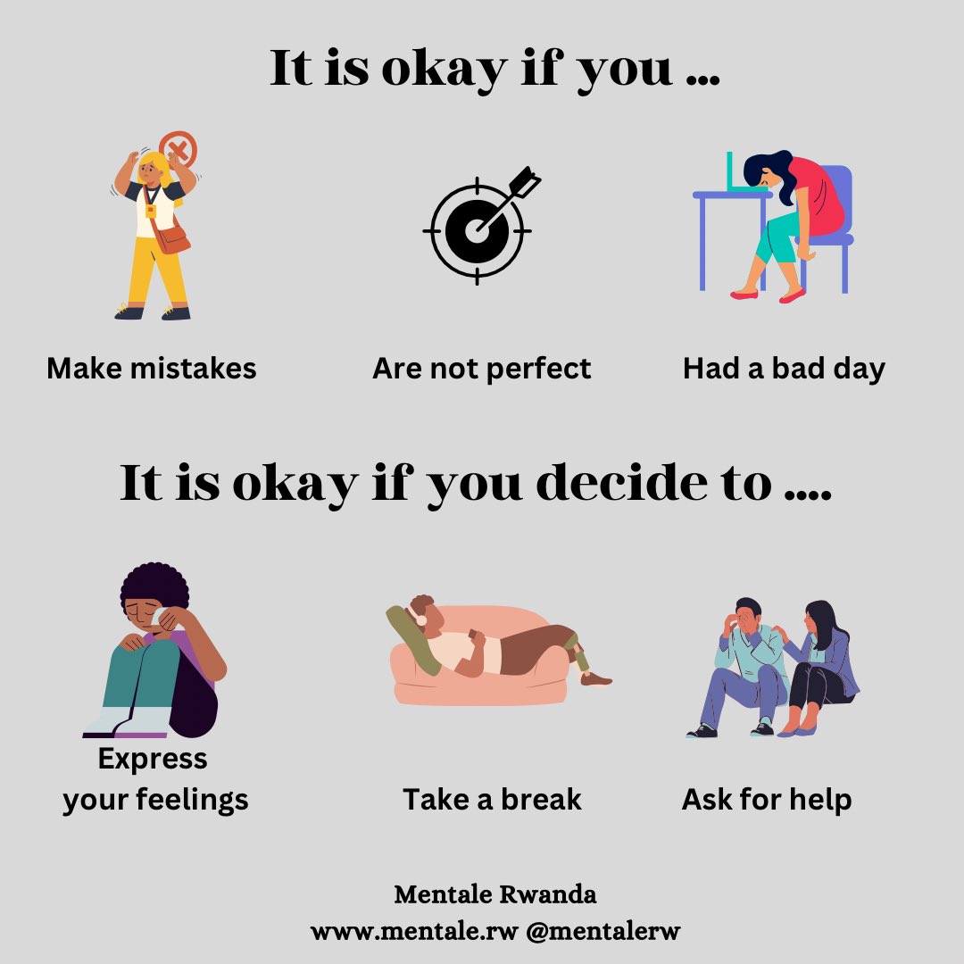 mentalerw's tweet photo. Making mistakes is normal, having a bad day is normal, what matters is what you do about it. Your wellbeing should be your priority. 

#mentalhealth #mentalhealthawareness #mentalhealthmatters #itsokaynottobeokay #mentalerwanda https://t.co/DU39oYl16B