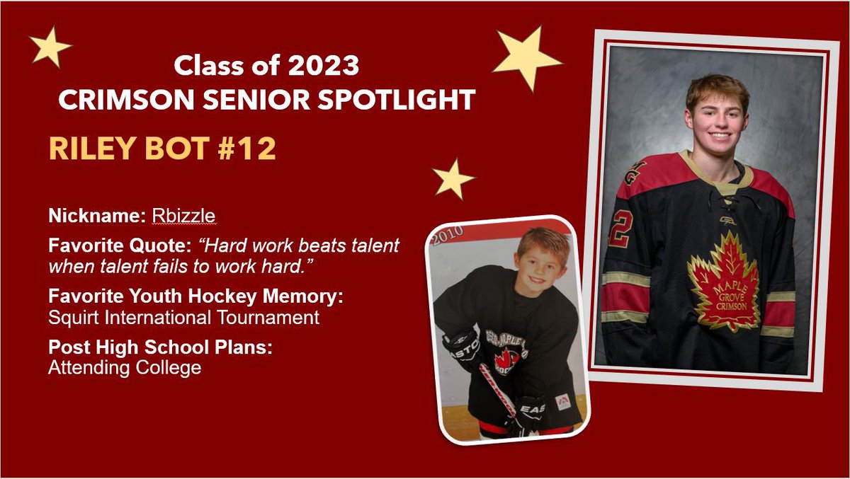 MGCrimsonHockey's tweet photo. 🍁 Senior Spotlight 🍁

➡️ Riley Bot #12 https://t.co/QOQrUihee9