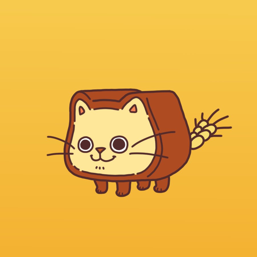 「食パンネコちゃんです。  」|wakuta│イラストレーターのイラスト