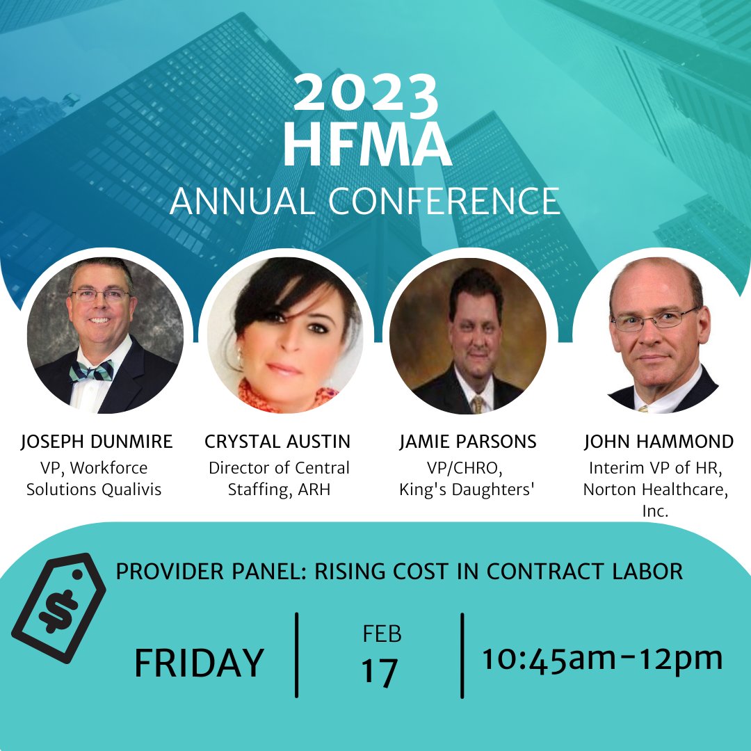UPCOMING KY HFMA ANNUAL CONFERENCE - February 16-17

**Leading professionals in KY's Healthcare workforce discuss current rising costs in contract labor** 

Full Agenda &amp; Registration link: cvent.me/xGoLZR