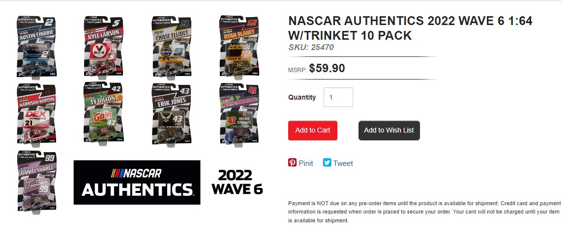 We heard someone say they wished they could find the NASCAR Authentics cars online 🤔 *RCCA Members only and limit 1 per member, any duplicate orders will be closed, supplies are limited* ➡️ bit.ly/NASCARAuthenti…