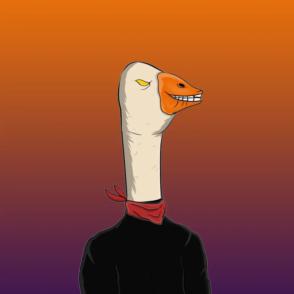 With piercing eyes and sharp claws,
The black turtleneck #SeriousGoose in awe.
In the shadows he stalks with grace, 🥷
His hunger for prey he can't replace.
What's on his mind, you might ask?
A fresh hunt and a delicious task!

#Sui #SuiNFTs #NFTCommunity