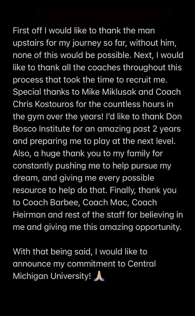 Mt. Pleasant, let’s rock! 🙏🏼 #Committed #FireUpChips 🔥 <a href="/DonBoscoHoops/">Bosco Institute</a>