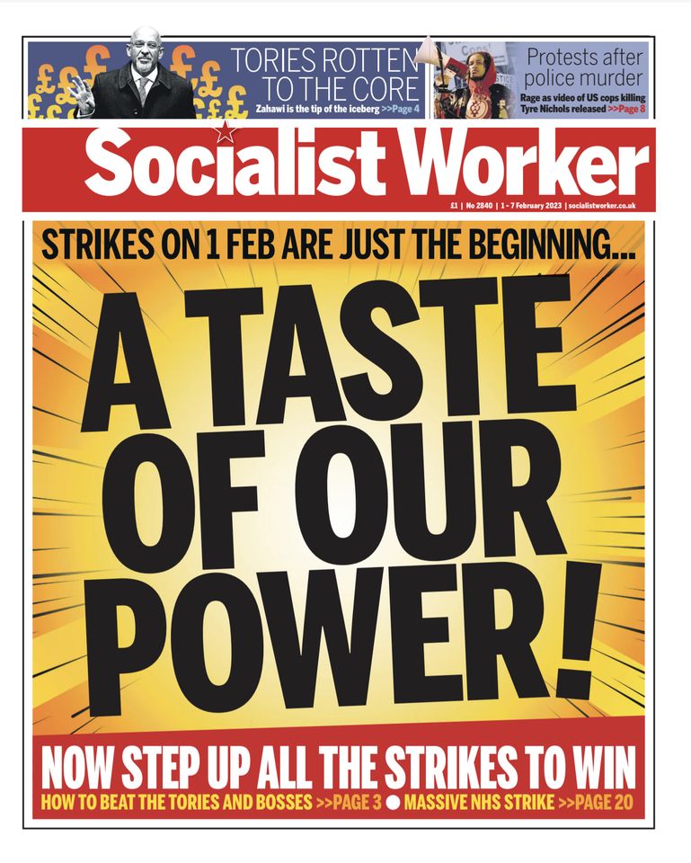 OxSwp's tweet photo. The new Socialist Worker is out now. 
🚩Strikes on 1 Feb are just the beginning...
💥A taste of our power! 
Now step up all the strikes to win 💯
#RightToStrike #AllOut1Feb
#RightToProtest #ToriesOutNow 
📚Read more at https://t.co/sJYFsmlaik https://t.co/kZOTIV1UW1