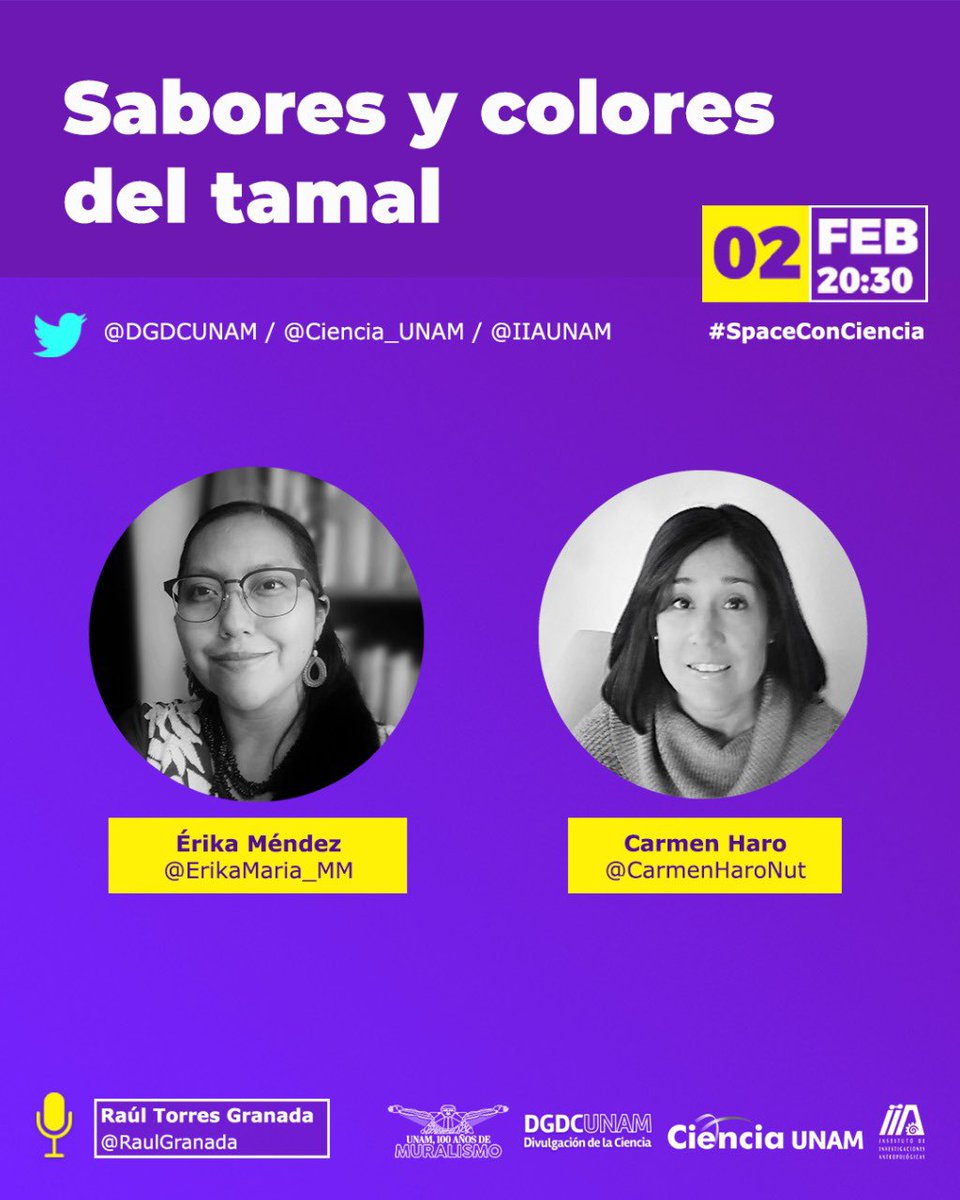 DGDCUNAM's tweet photo. En #SpaceConCiencia🎙️ no satanizamos alimentos, ¡hablamos de dietas flexibles!
🫔❤️

Junto con @Ciencia_UNAM y el @IIAUNAM, te invitamos a escuchar a @CarmenHaroNut y @ErikaMaria_MM en una plática con @RaulGranada sobre estas tradicionales delicias🇲🇽

👉https://t.co/ttsSrp7gyW https://t.co/Cpc5O1W4wI