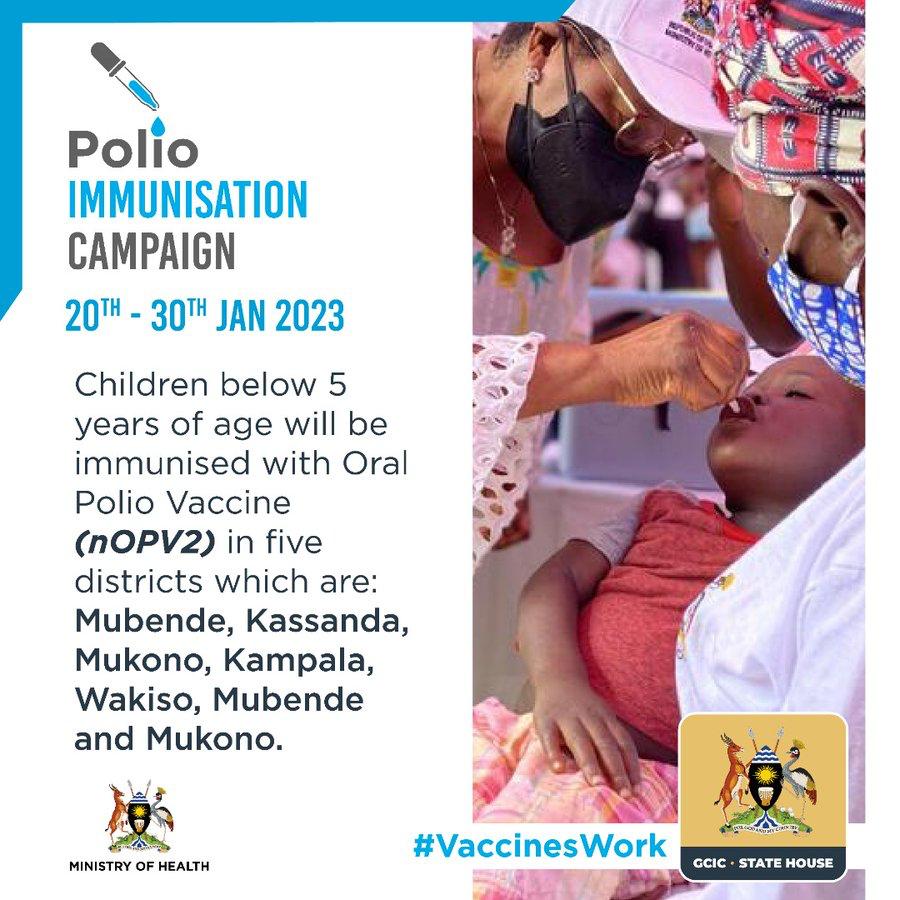 UgandaMediaCent's tweet photo. Health Talk. ๐ฉบ. Ongoing Polio Immunisation in five districts
#NVIntroductionUG |
#VaccinesWork https://t.co/mycPKyN3zs