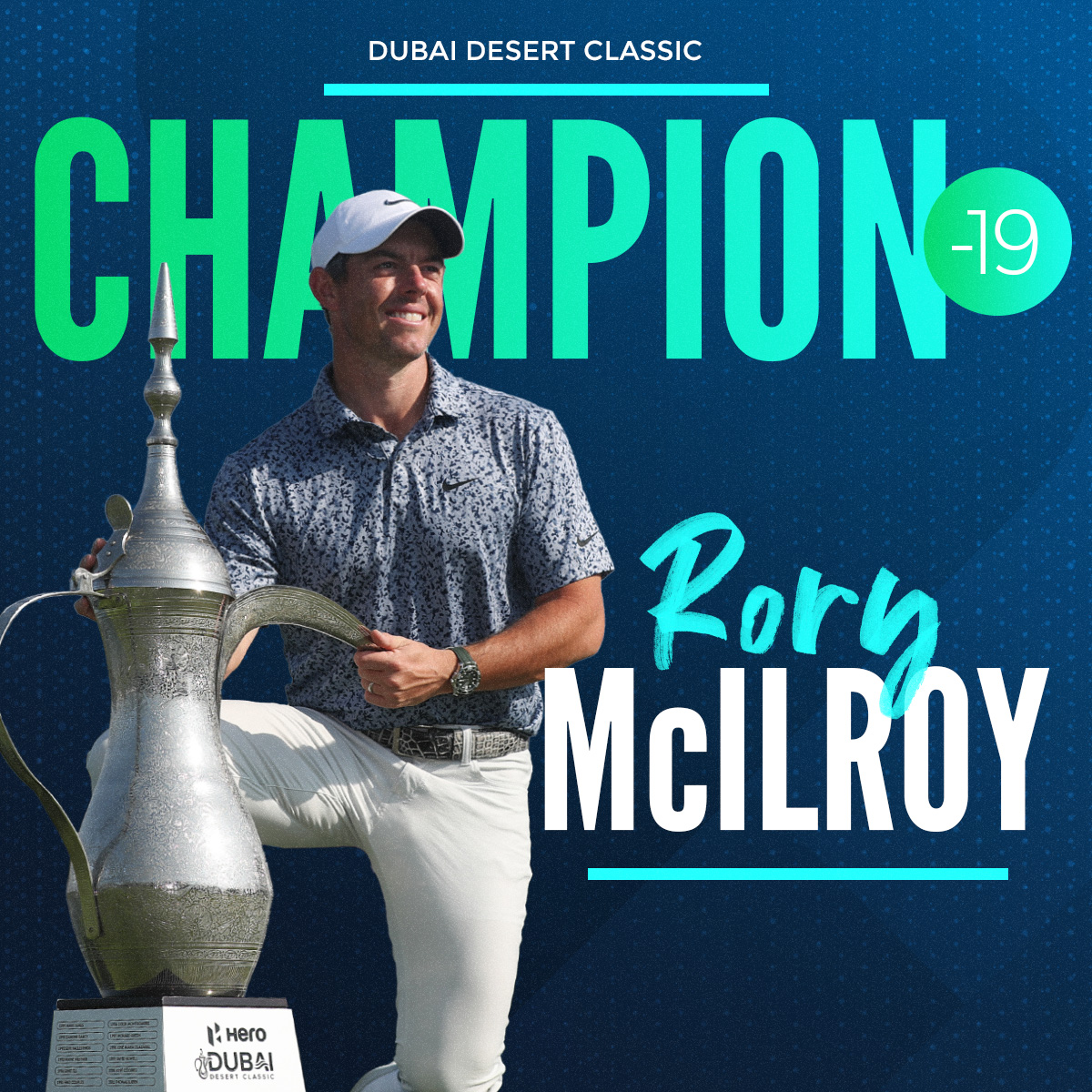 TGL's tweet photo. A win for the world No. 1! 

Congratulations to @McIlroyRory on his victory at the @DubaiDCGolf, his third time winning the event. #TeamTGL https://t.co/nI6WKy2wil
