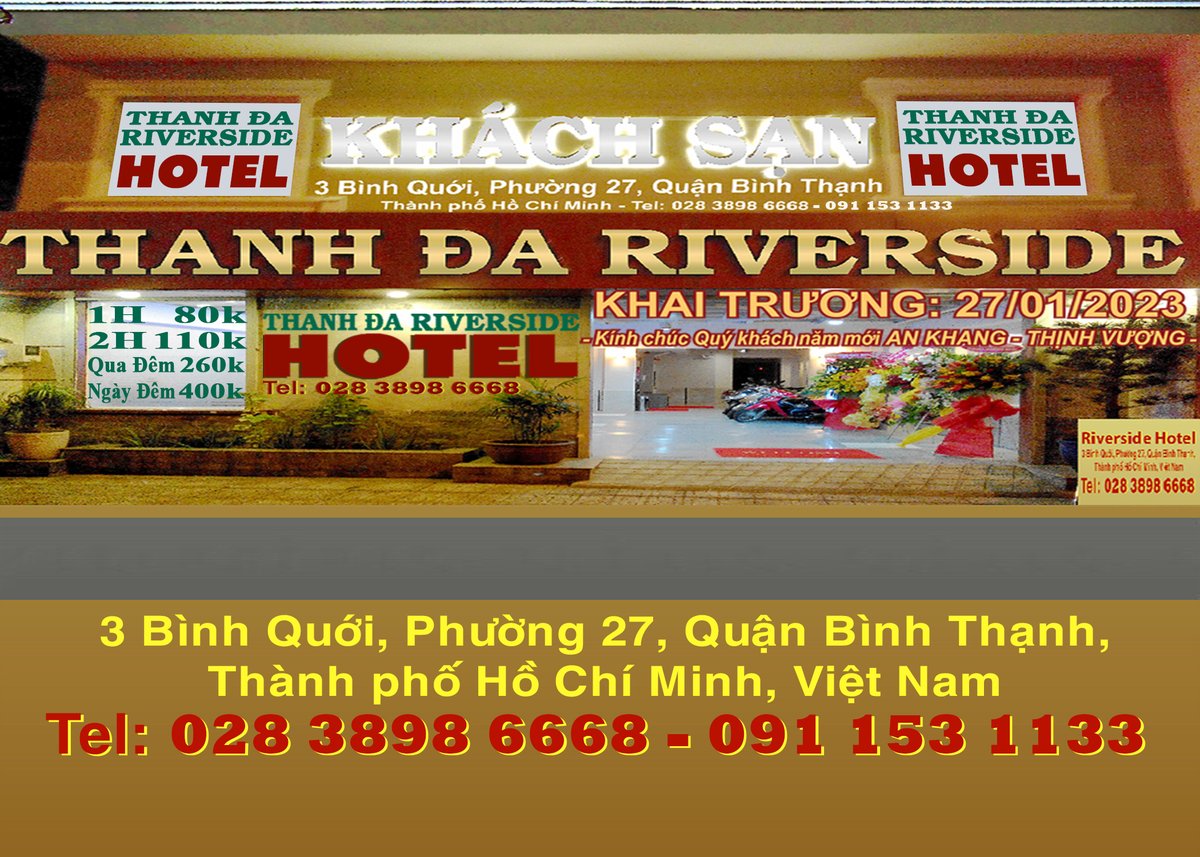 HotelsRiverside's tweet photo. #KháchSạn #Hotel #Homestay #NhàNghỉ #ChỗNghỉ #ChỗNghỉPhùHợp #PhòngNghỉ 
Khách sạn THANH ĐA RIVERSIDE HOTEL. 
Số 3 Bình Quới, Phường 27, Quận Bình Thạnh, Thành phố Hồ Chí Minh, Việt Nam. 
Điện thoại: 028 3898 6669 Hotlines: 091 153 1133 
Đầy đủ tiện nghi. https://t.co/AvaJadvXKd
