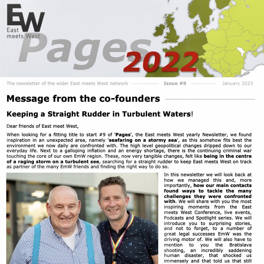 Just released our 2022 East meet West Pages - a unique overview of what went on in Central &amp; Eastern Europe (CEE) LGBTIQ universe in 2022.
eastmeetswest.eu/s/EmW_Pages_Is…