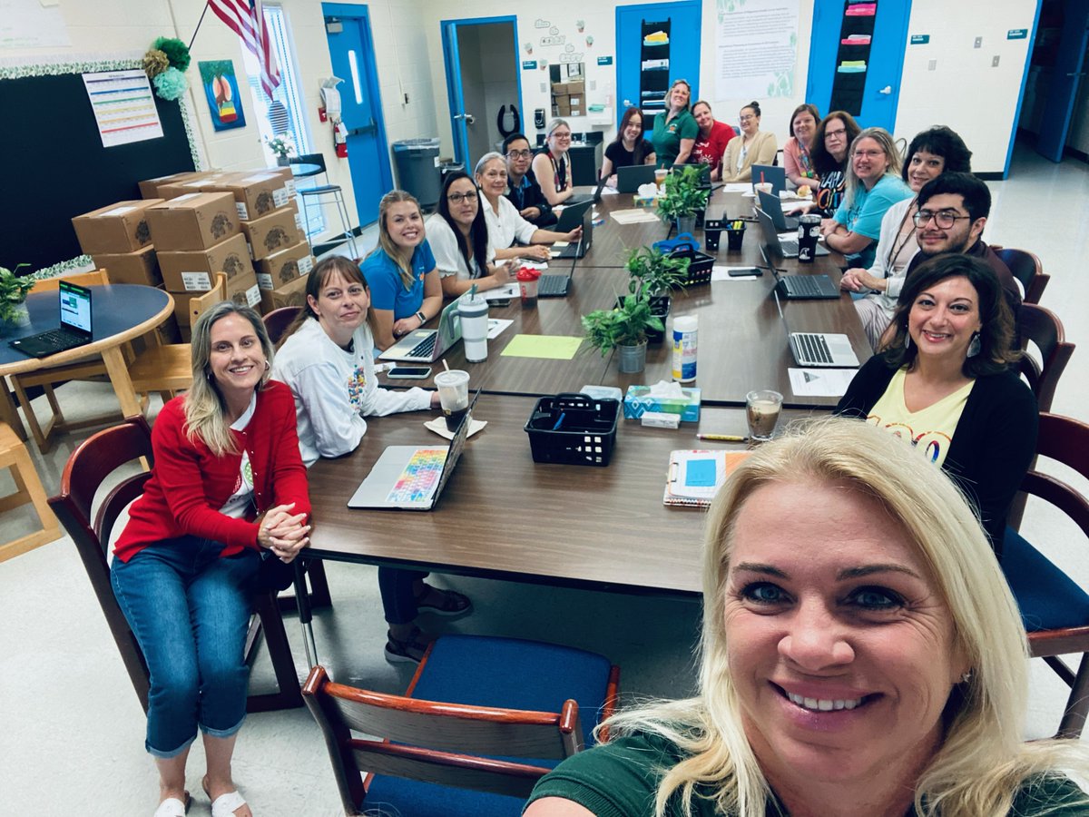 Kicking the 100th day of school off with our fabulous Support Staff in a PD around monitoring student proficiencies and progress while adapting our work! #CAESCrunchTime2023