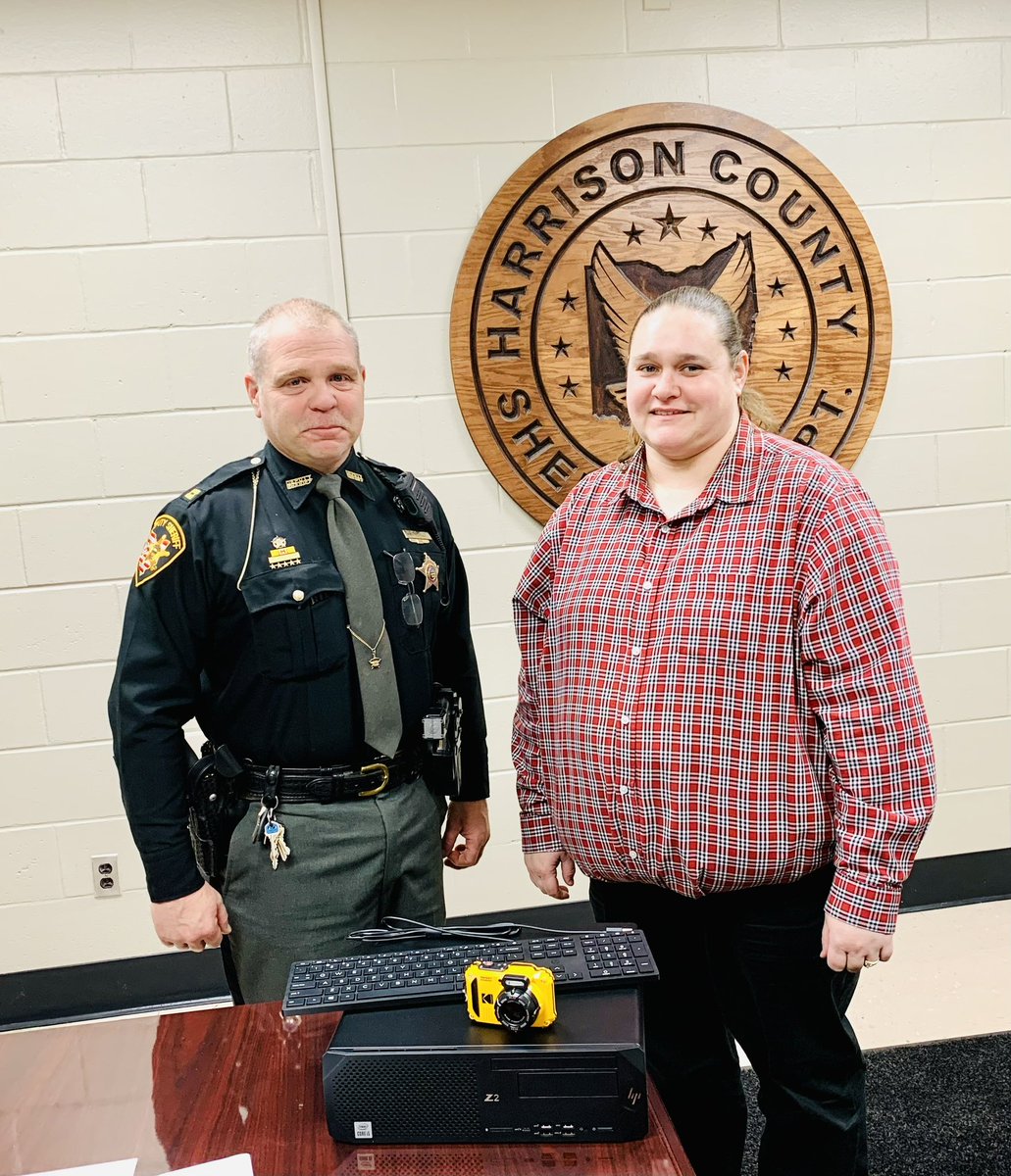 OhioAG's tweet image. AG Yost’s outreach staff delivered new cameras and computers to Jefferson County Sheriff Abdalla &amp;amp; SORN Officer Ellenbarger, and Harrison County Sheriff Captain Touville &amp;amp; SORN Officer Horn.
