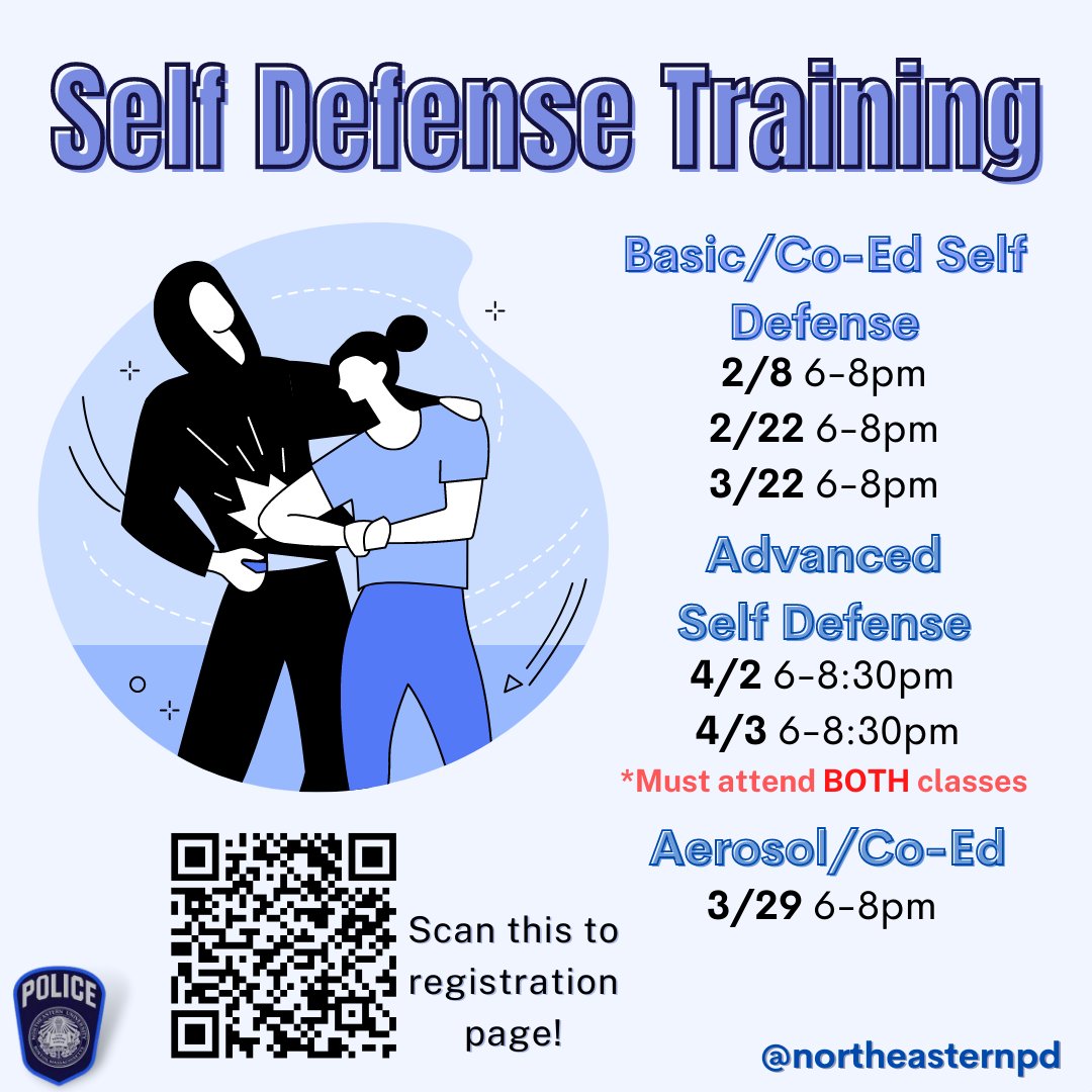 northeasternpd's tweet photo. To learn more about our #SelfDefense Training, including our class on Aerosol Defense (AKA: carrying #pepperspray or #mace), go to this link: https://t.co/0hwG1gWr0r You can also speak to one of our instructors at (617) 373-3940. #nupd #aimtoprepare #northeastern https://t.co/vSP1HOSsgj