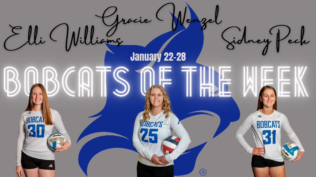 Congratulations to Elli, Gracie &amp; Sidney on being named Bobcats of the Week last week!! These two demonstrated team values consistently throughout the week! 
#pscvball | #ClawsOut | #Trust | #Unity | #Compete | #GoBobcats | #PeruState155