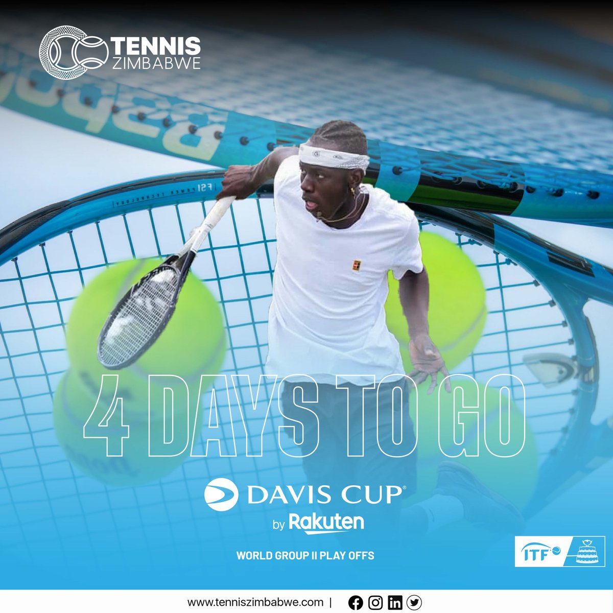 TennisZimbabwe's tweet photo. 4 DAYS TO GO!!!

Tickets are officially on sale. 
Standard Tickets - $10.00 USD
VIP Tickets - $20.00 USD

Make sure you don't miss out! Come and get your tickets from Harare Sports Club. We are open every day from 8am-5pm.
Go team #zimbabwe🇿🇼 

#4daystogo 
#daviscup
#tennisworld https://t.co/z8USBVaz4W