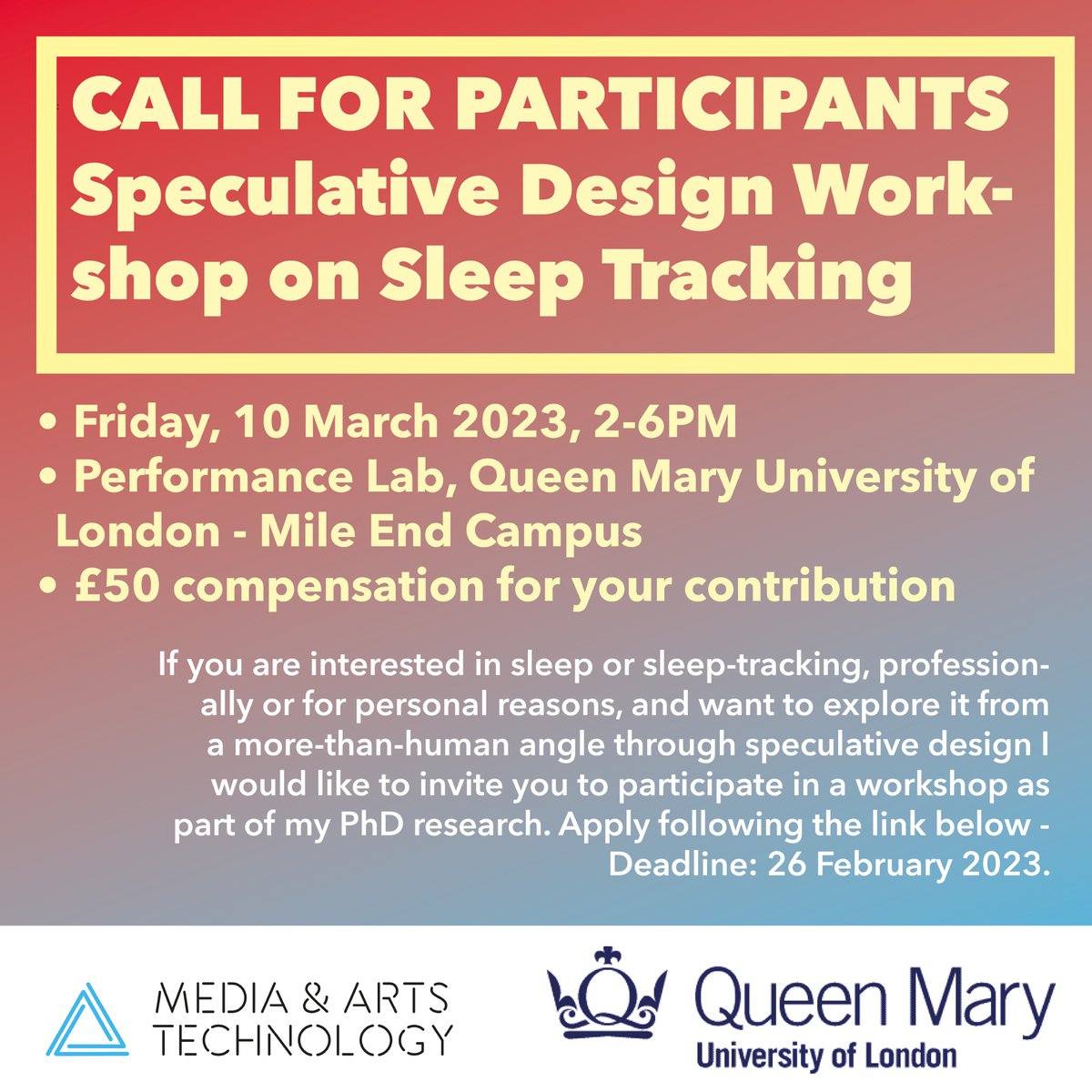 I'd like to invite all of you interested in #sleep to join me for this in-person workshop on 10 March in London and support me with my PhD research. An academic publication with co-authorship might be possible as an outcome. Please sign up via forms.office.com/e/QxV2J59HUf