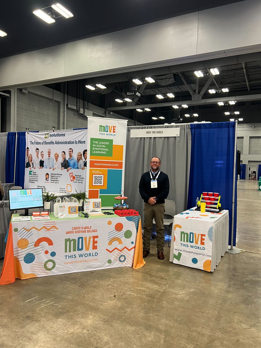 move_thisworld's tweet photo. We're at the @tasanet midwinter conference today and tomorrow! Come say hi 👋 and check us out in booth #1443. We'll be talking about our K-12 SEL curriculum and professional development offerings. 

#SEL #MoveThisWorld #PersonalWellness https://t.co/fWpY4HaYEh