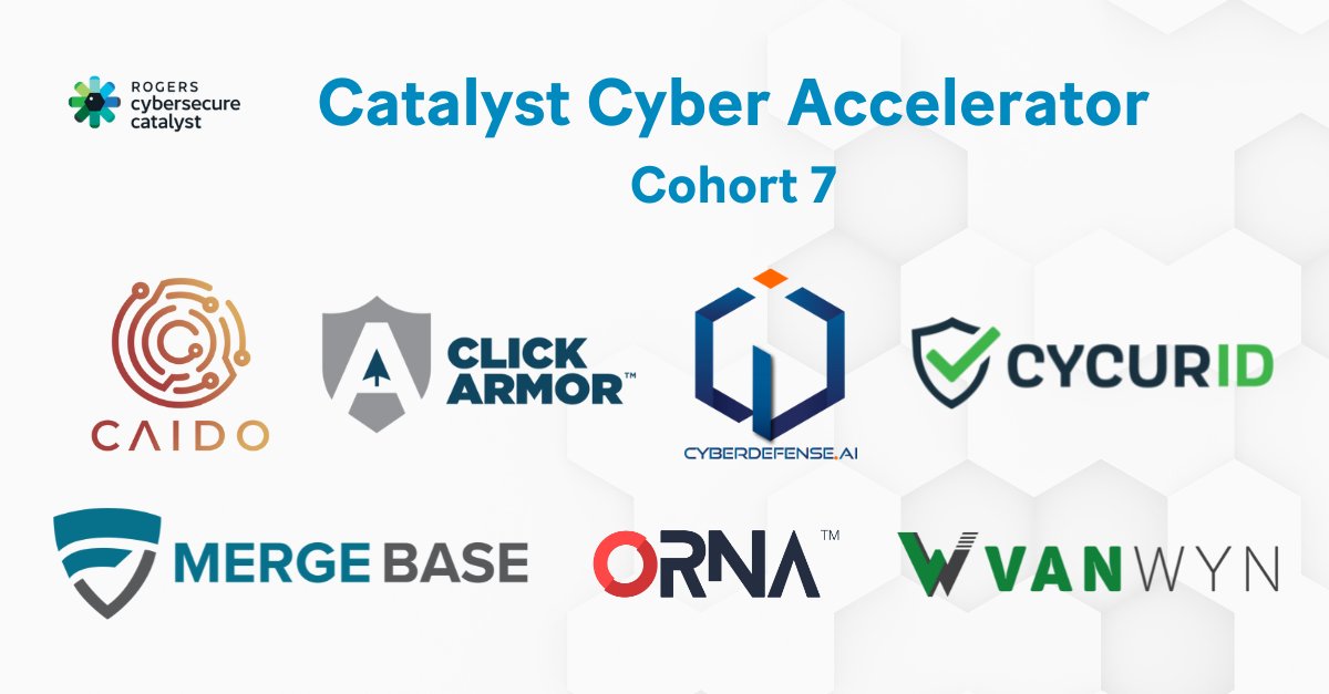 We'd like to give a warm welcome to the 7 innovative Canadian #cybersecurity companies joining Cohort 7 of the Catalyst Cyber Accelerator today!

🛡️<a href="/CaidoIO/">Caido</a> 
🛡️<a href="/clickarmor/">Click Armor</a> 
🛡️<a href="/CyberdefenseAi/">CYBERDEFENSE AI</a> 
🛡️<a href="/CycurId/">CycurID</a> 
🛡️<a href="/MergeBaseSecure/">MergeBase</a> 
🛡️<a href="/ORNA_inc/">ORNA</a> 
🛡️<a href="/VanWyn_Inc/">VanWyn Inc.</a> 

#WeAreCatalysts
