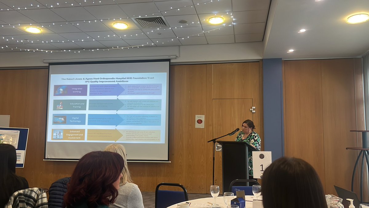 RJAH_NHS's tweet photo. Anna explains that the IPC Teams at RJAH and @ShropCommHealth will work collaboratively to deliver the strategy. 

#IPCsummit https://t.co/pprApJtVky