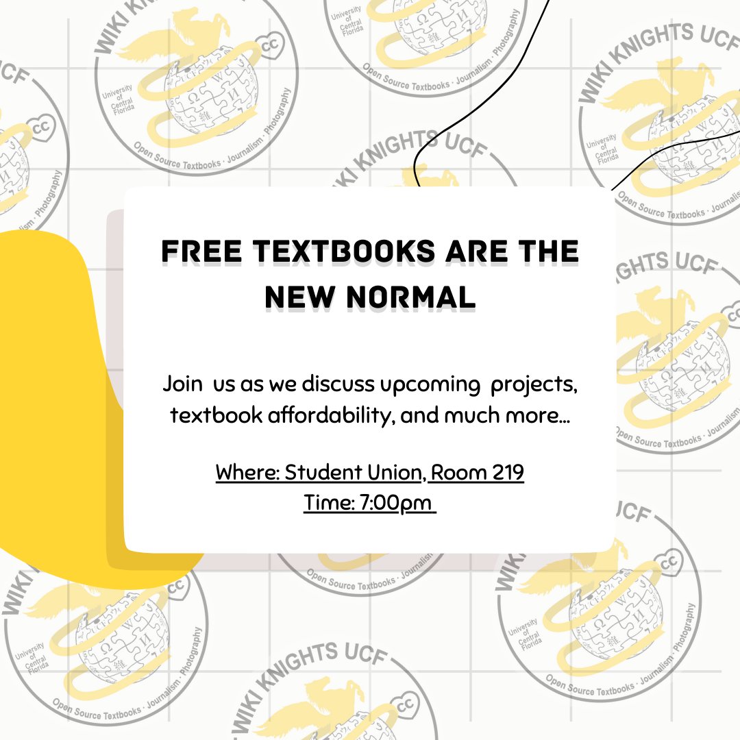 Free Textbooks are the New Normal. Meeting is tonight in the Student Union @ 7:00pm. Be there or be square.
