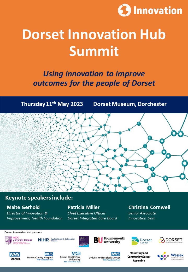 ChessellSarah's tweet photo. Delighted to announce inaugural #DorsetInnovationHub summit now open for bookings!
Informative &amp; interactive day with a brilliant line-up of speakers inc. @Dr_Malte @Innovation_Unit @P_MillerNHS 
Full details: https://t.co/TJAcAXt0Jl 
💯days to go! we'd love to see you there. https://t.co/PaJIGQVV81