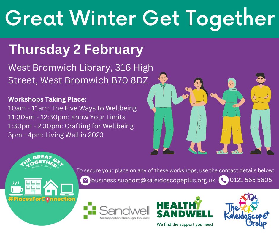 sandwellcouncil's tweet photo. ❤️As part of the Great Get Together we're hosting:

☕Free coffee morning 11am-1pm Wednesday at Oldbury Library
⭐Free workshops 10am-4pm Thursday at Central Library, West Bromwich
🤗Free afternoon social 1.30pm-3pm Friday at Tipton Library

#PlacesForConnection https://t.co/j5w0eqdEkw