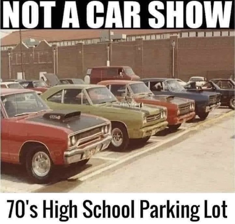 cindyrodeo's tweet photo. Good Morning Gear ⚙️ Heads &amp; all who remember this school lot. I most definitely remember 👍❤️💯
.
#cindyrodeosteedle 
#cindyrodeo 
#gearheads 
#musclecar 
#1970s #1980s 
@AgencyNorthAtl 
#theagencynorthatlanta 
@TheMotorCondos 
#stablesmotorcondos 
#thestablesmotorcondos https://t.co/ZAFA0HJjVA