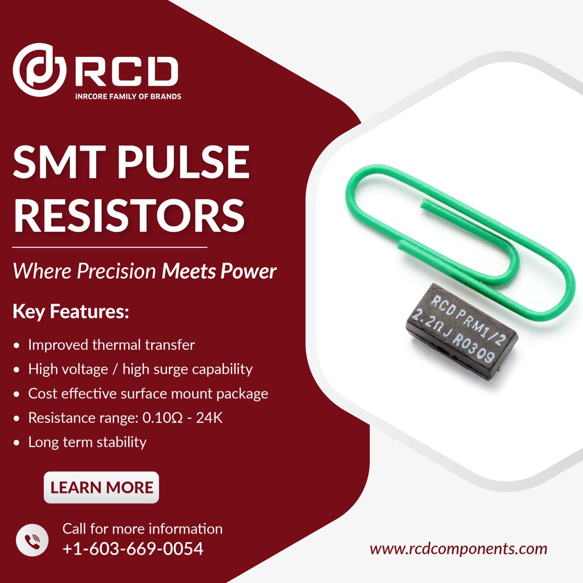RCDcomponents's tweet image. RCD’s Surface Mount #PulseResistors withstand high #energy pulses &amp;amp; are superior to conventional film and wirewound types. Our PRM Series’ heavy-duty construction features a #ceramiccore, providing improved thermal transfer and long-term stability! lnkd.in/gUFr-JgN